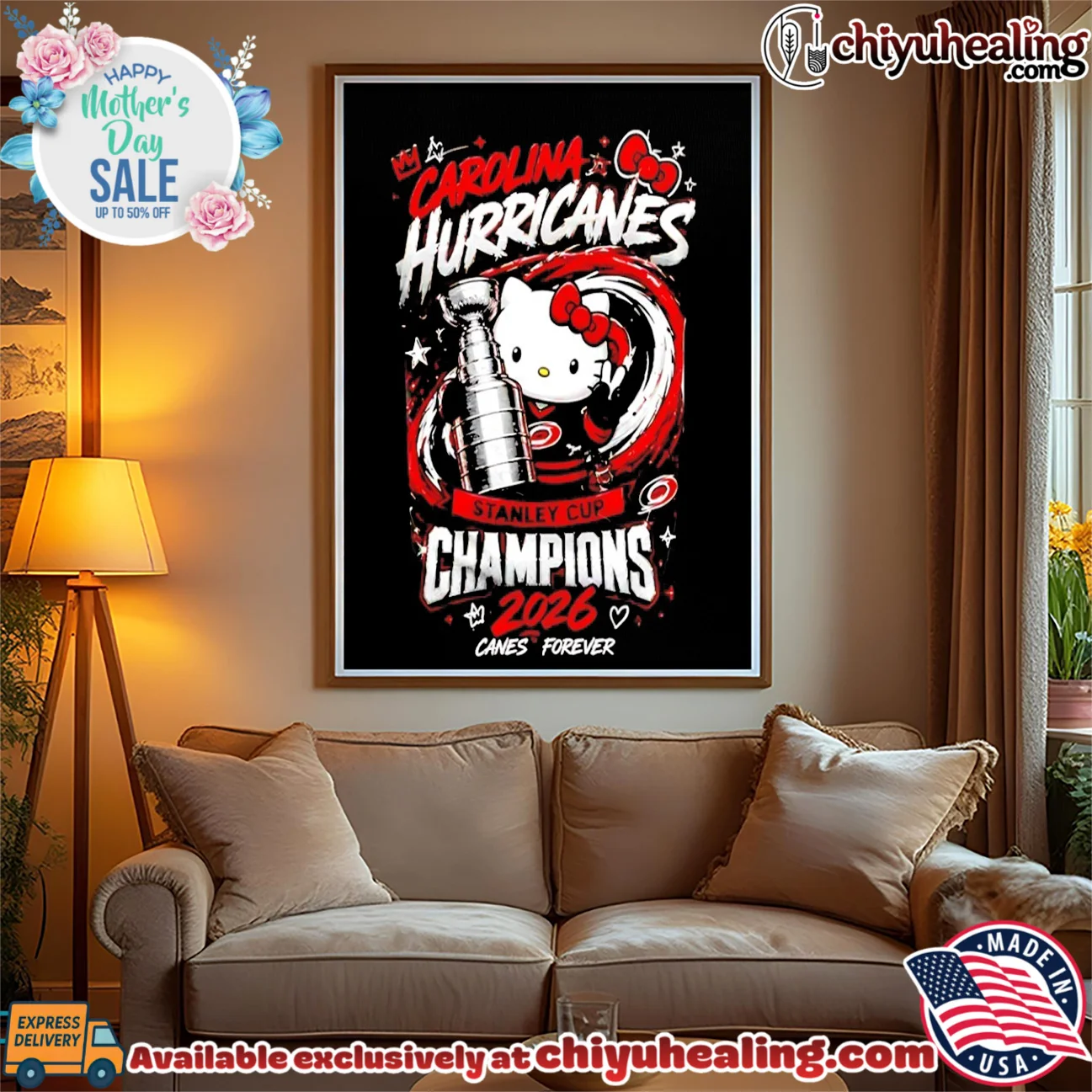 Carolina Hurricanes x x Hello Kitty 2026 Stanley Cup Champions trophy limited shirt & hoodie - Ultimate Tribute Merch Carolina Hurricanes x x Hello Kitty 2026 Stanley Cup Champions trophy