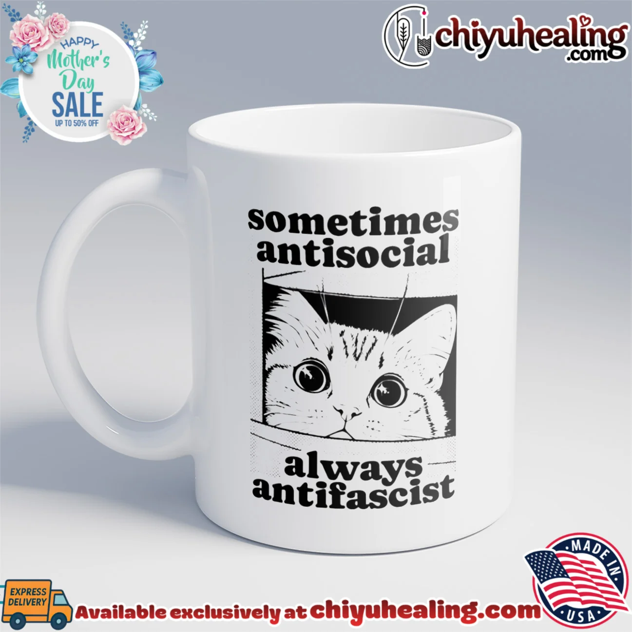 Cat sometimes antisocial always antifascist prime shirt & hoodie | IP Merchandise Cat sometimes antisocial always antifascist
