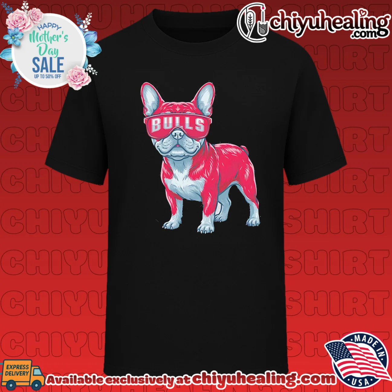 Chicago Bulls French Bulldog cartoon