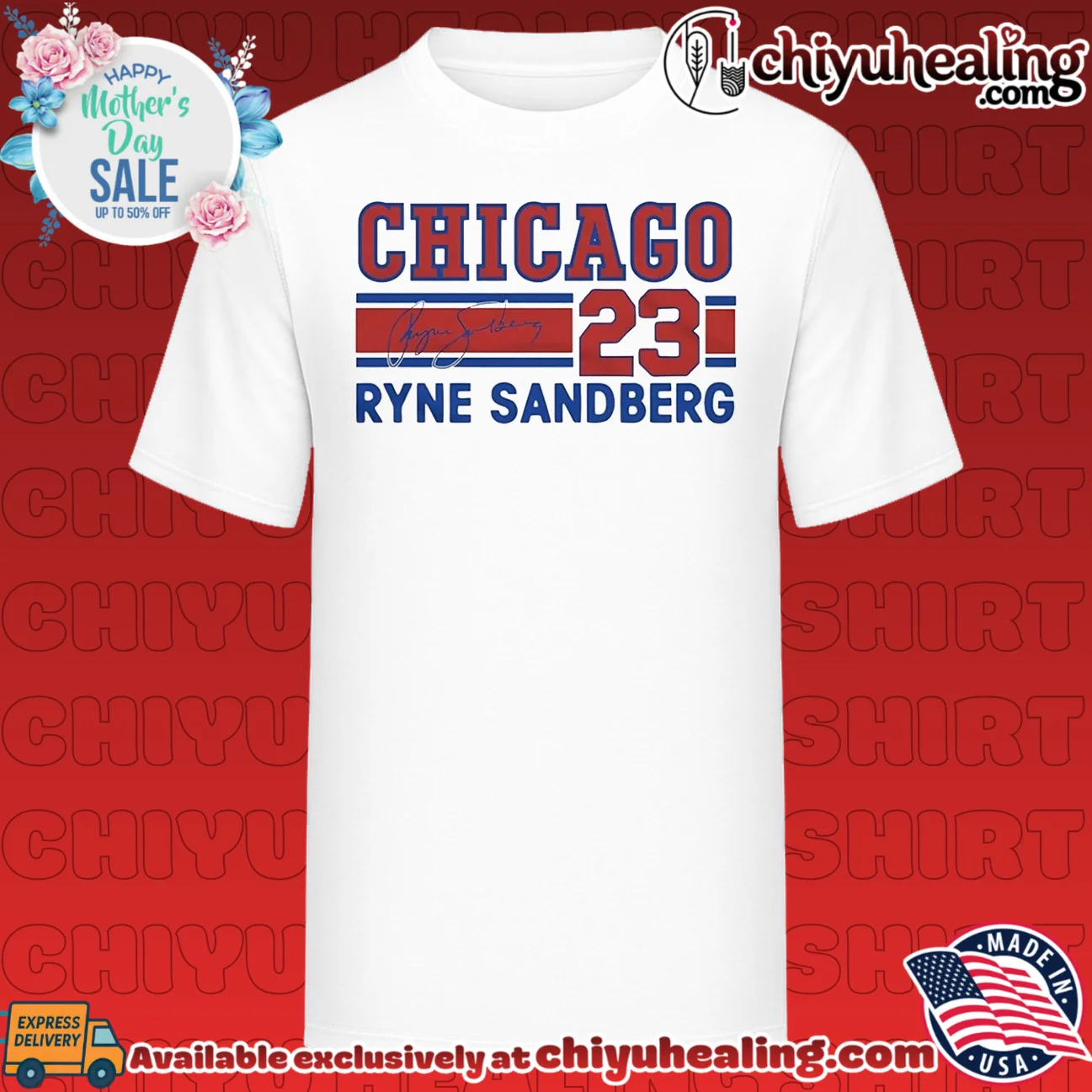 Chicago Cubs Ryne Sandberg Signature Name & Number