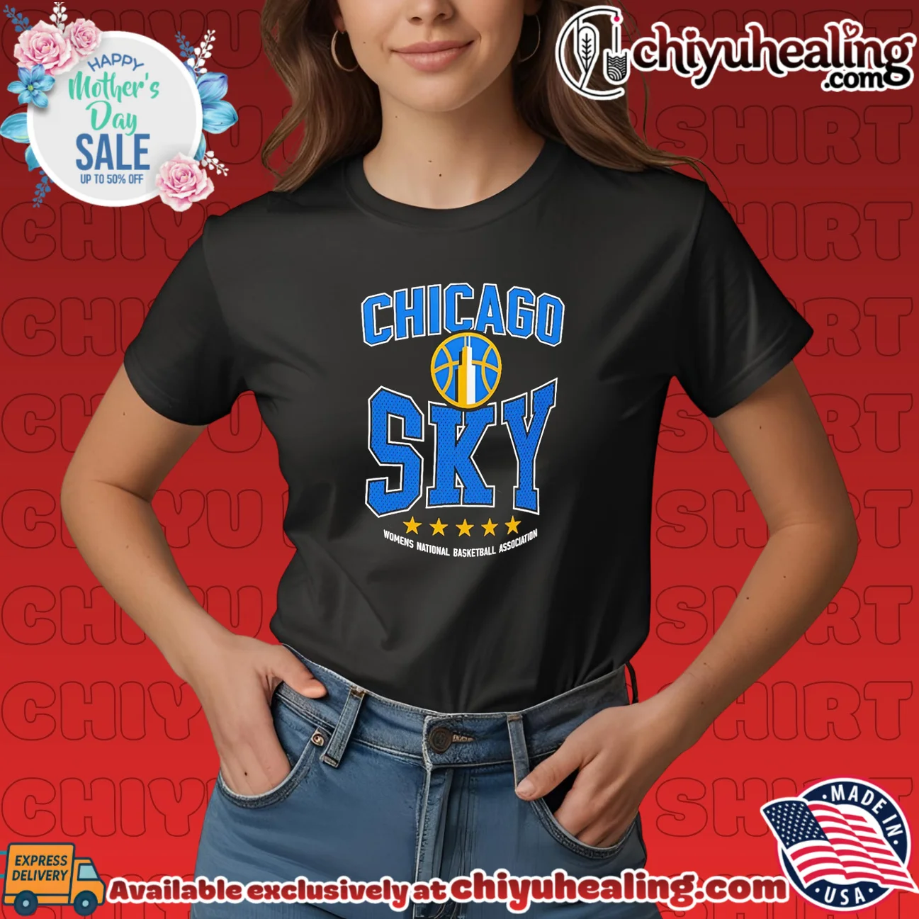 Chicago Sky WNBA 2026 Starter Center Squeeze viral shirt & hoodie | Aesthetic Apparel Chicago Sky WNBA 2026 Starter Center Squeeze
