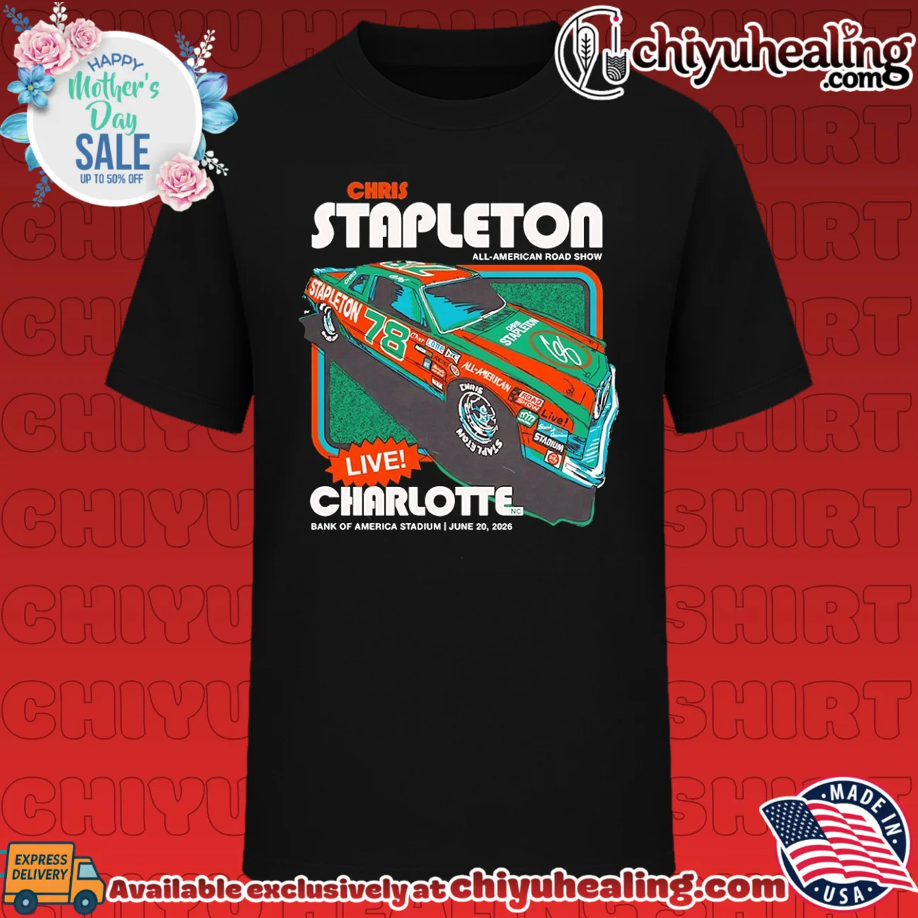 Chris Stapleton All-American Road Show Live in Charlotte June 20 2026 shirt & hoodie