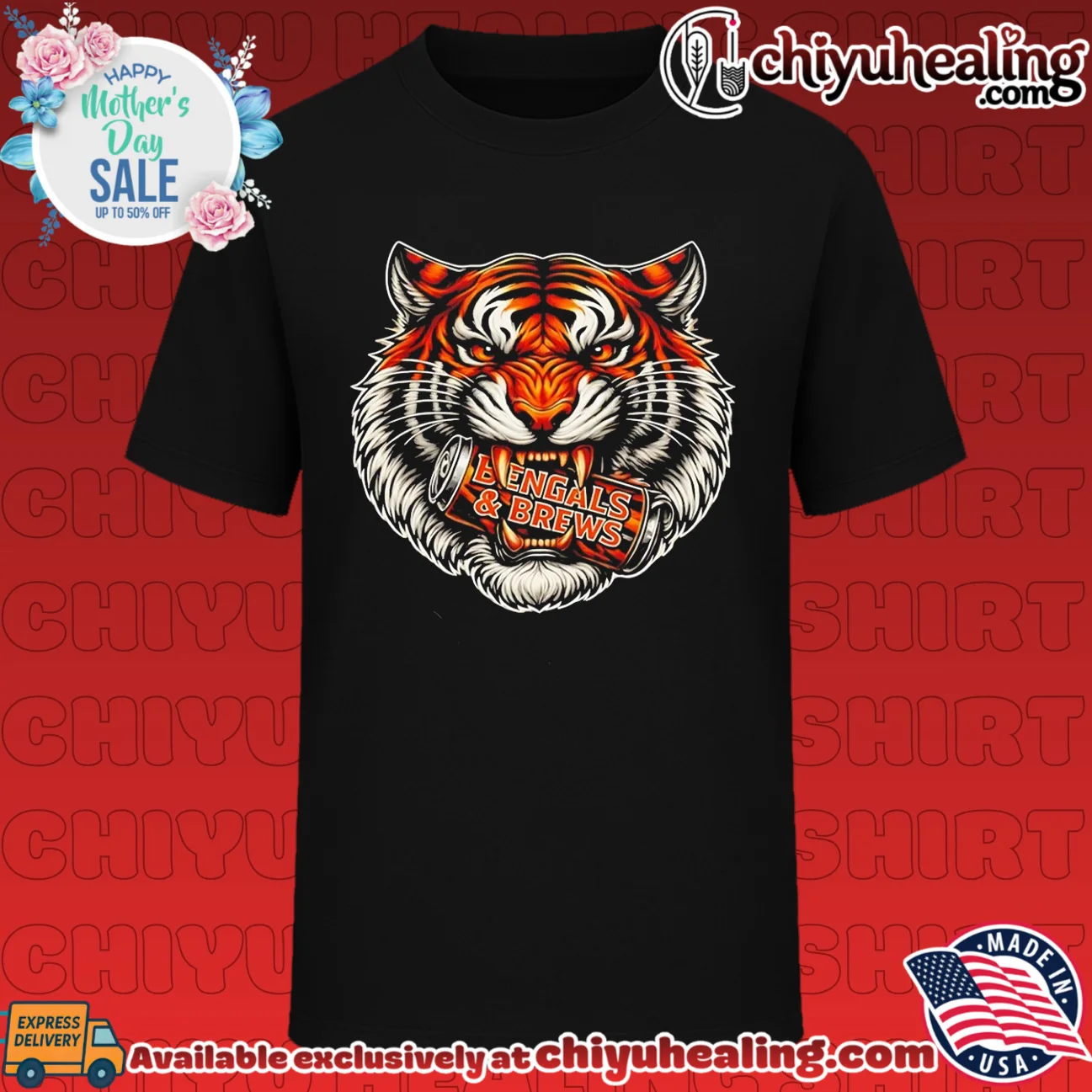 Cincinnati Bengals and Brews big head shirt
