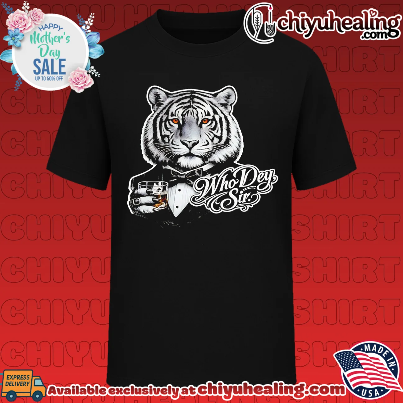 Cincinnati Bengals Tiger Tuxedo Who Dey Sir shirt