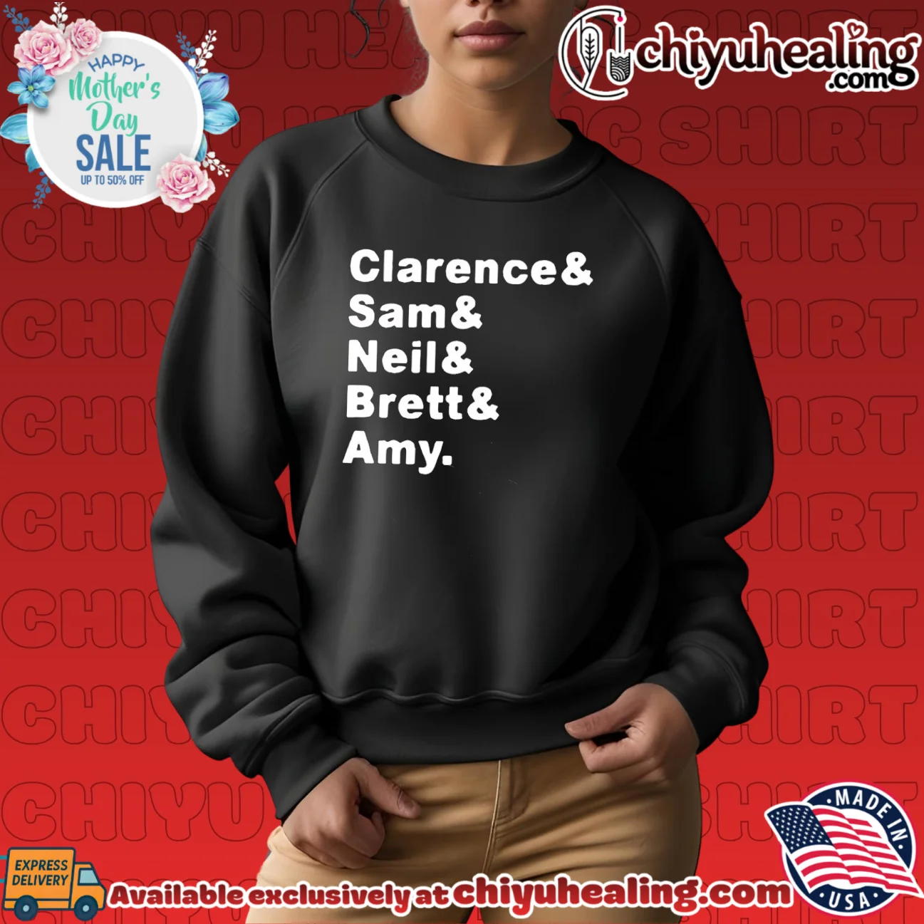 Clarence & Sam & Neil & Brett & Amy names list shirt & hoodie Clarence & Sam & Neil & Brett & Amy names list shirt & hoodie