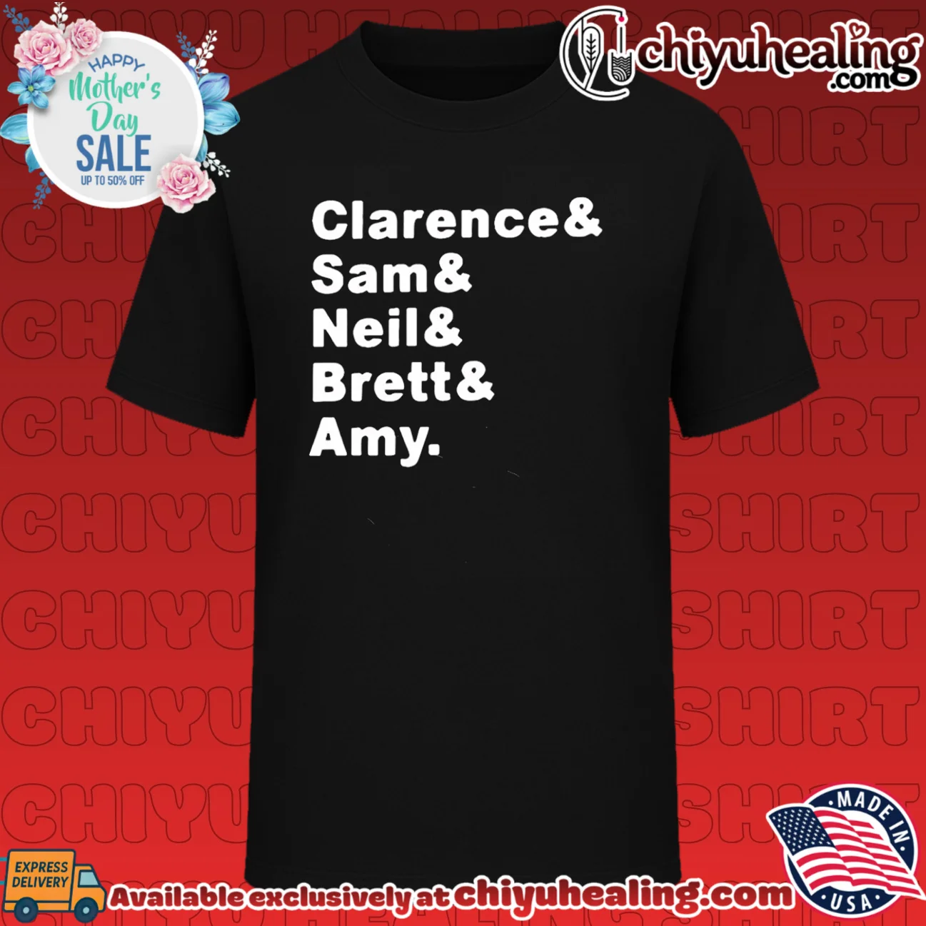 Clarence & Sam & Neil & Brett & Amy names list shirt & hoodie