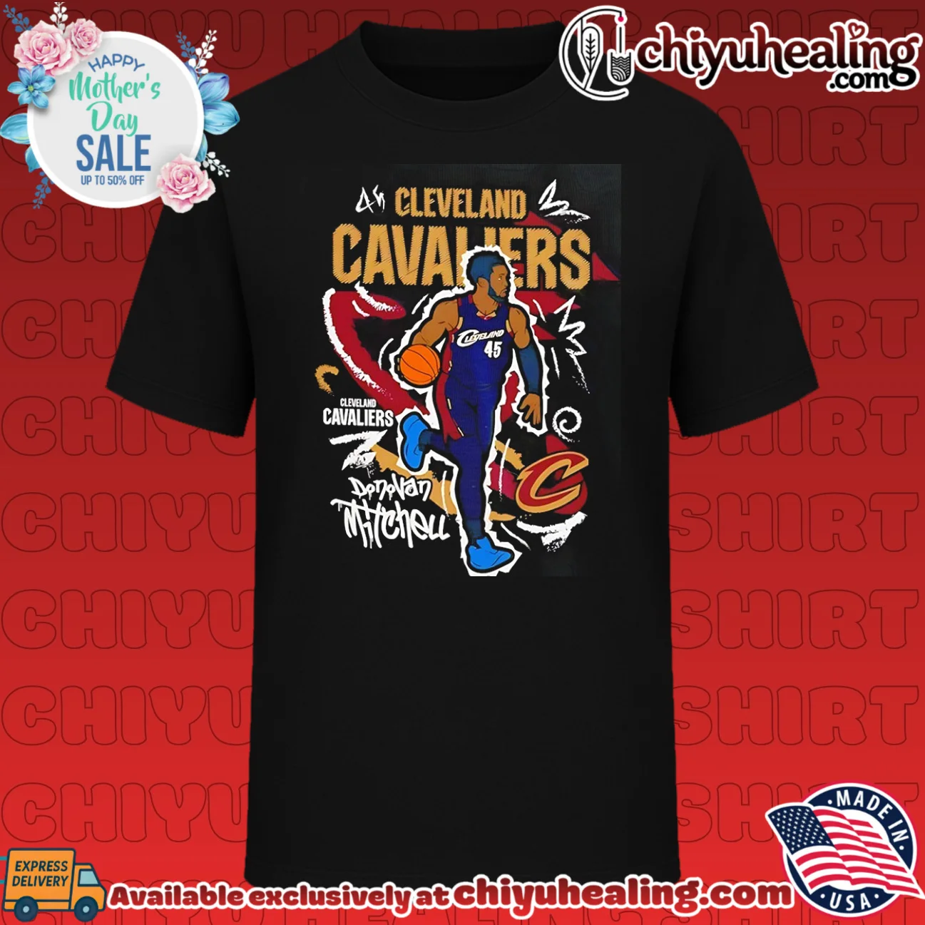 Cleveland Cavaliers Donovan Mitchell comic style