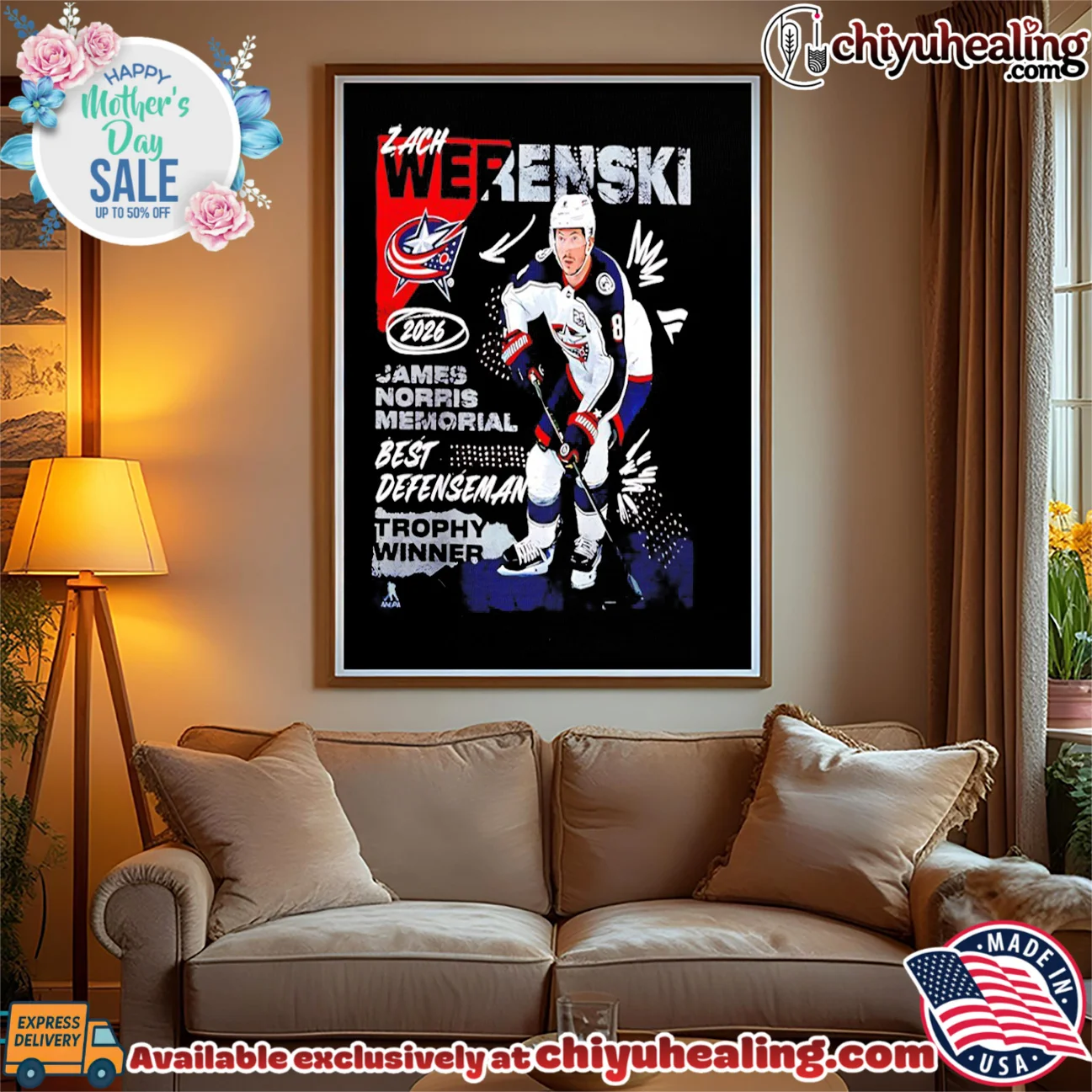 Columbus Blue Jackets Zach Werenski 2026 Norris Trophy Winner classic shirt & hoodie | Modern Street Style Columbus Blue Jackets Zach Werenski 2026 Norris Trophy Winner