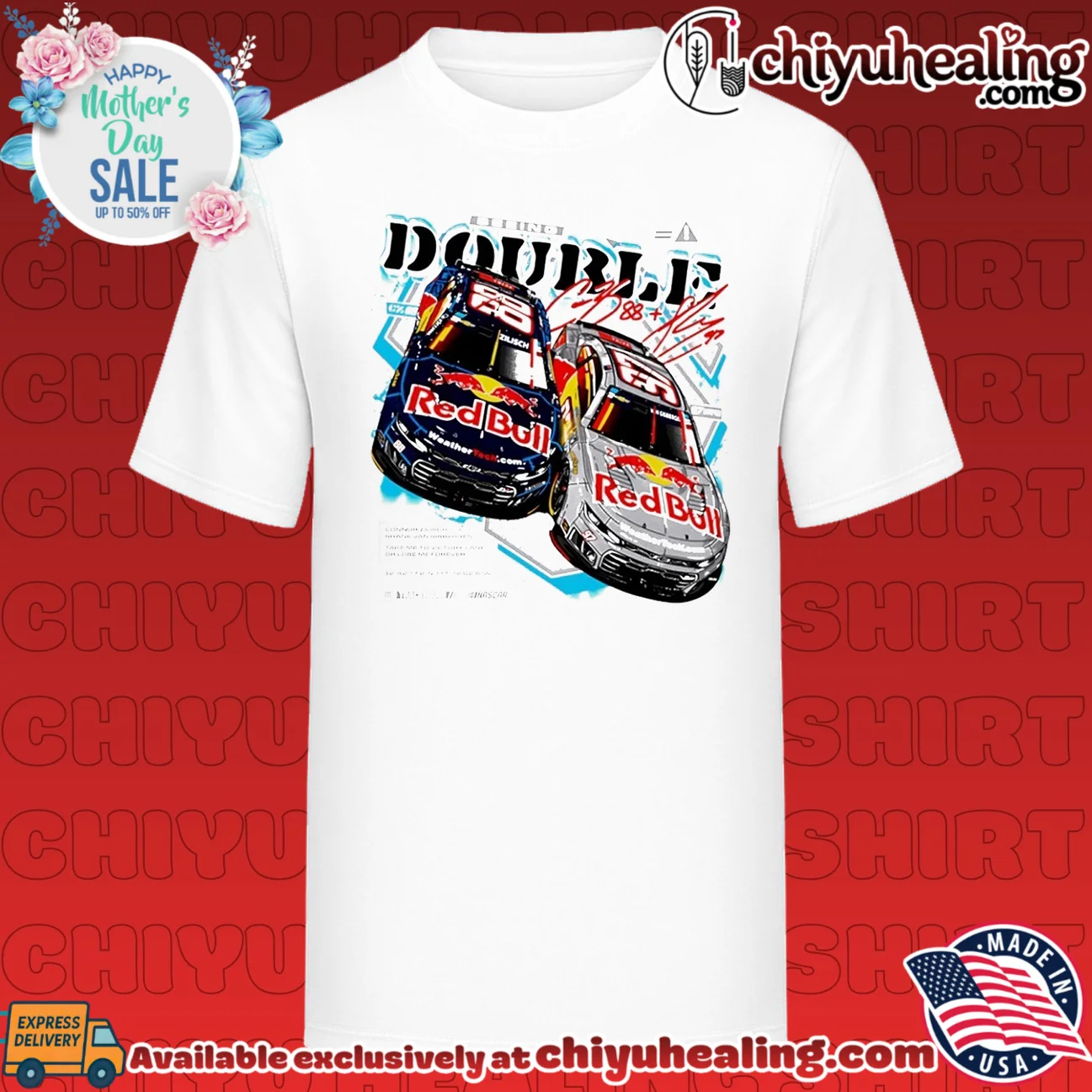 Connor Zilisch & Shane van Gisbergen Red Bull Seeing Double signatures
