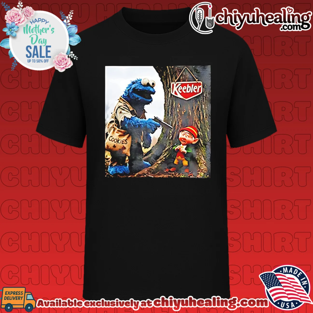 Cookie Monster Edgy Elf Keebler shirt