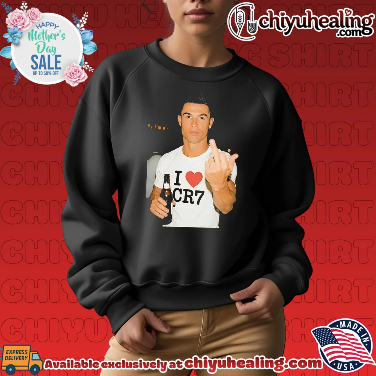 Cristiano Ronaldo holding beer middle finger shirt & hoodie Cristiano Ronaldo holding beer middle finger