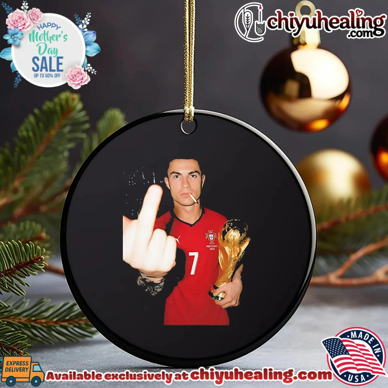 Cristiano Ronaldo holding trophy middle finger shirt & hoodie Cristiano Ronaldo holding trophy middle finger
