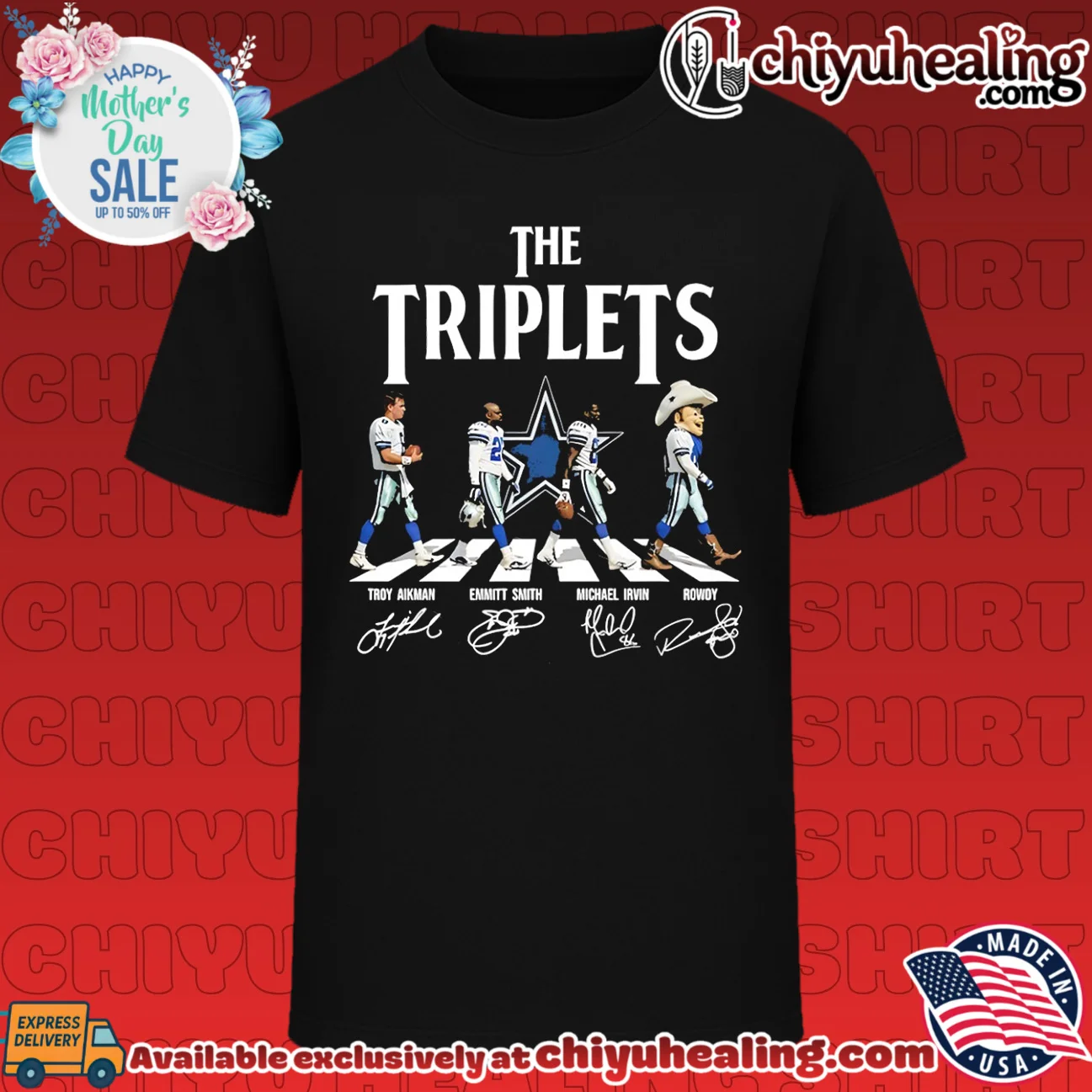 Dallas Cowboys the Triplets Abbey Road signature