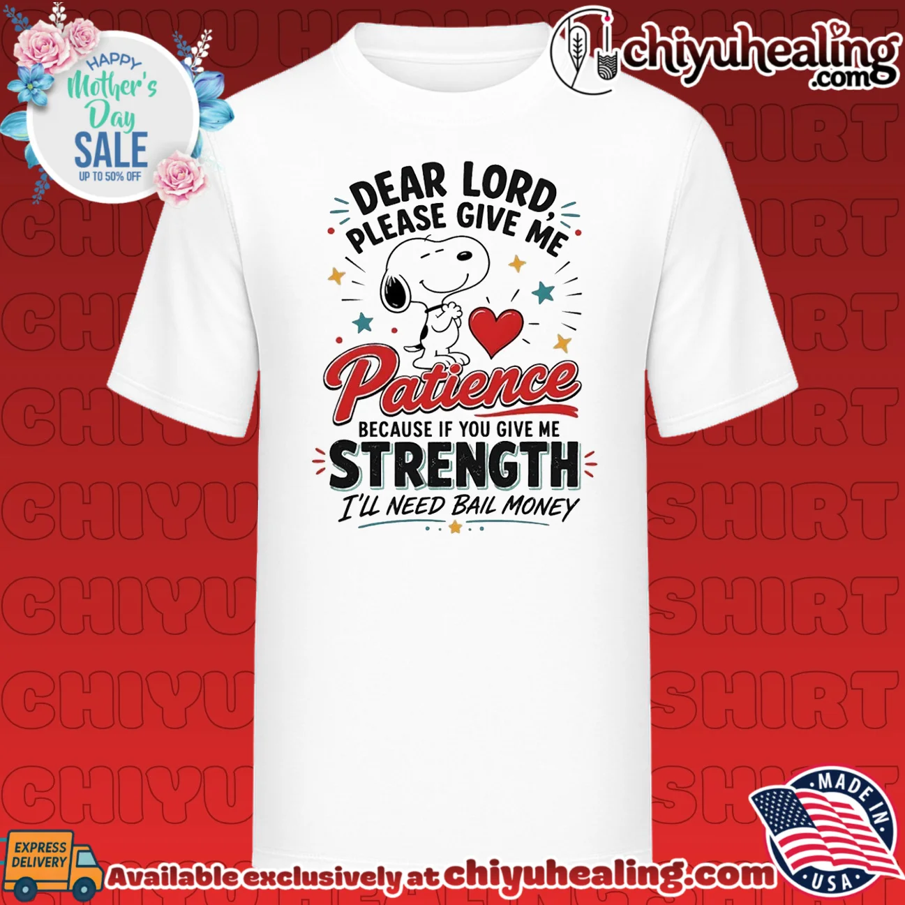 Dear lord please give me patience because if you give me strength I'll need bail money Snoopy shirt & hoodie