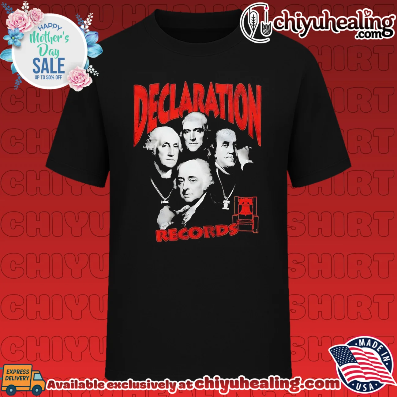 Declaration Records Washington Jefferson Franklin and Adams Founding Fathers
