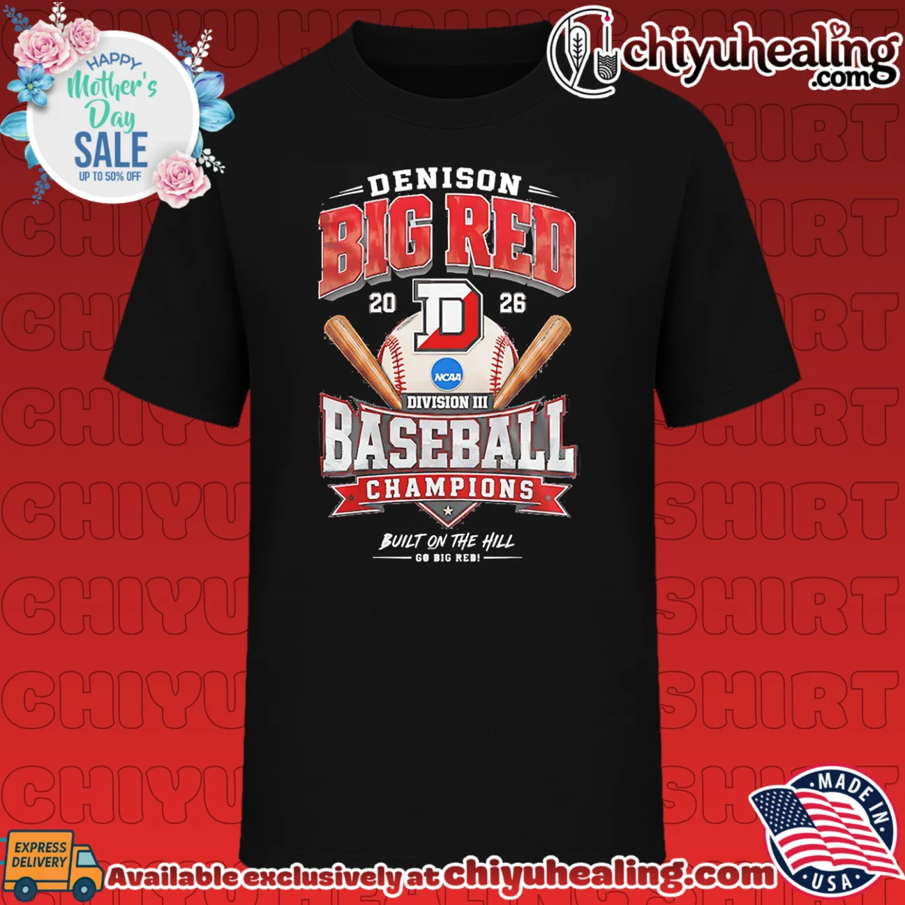 Denison Big Red 2026 NCAA Division III Baseball National Champions Built on the Hill shirt