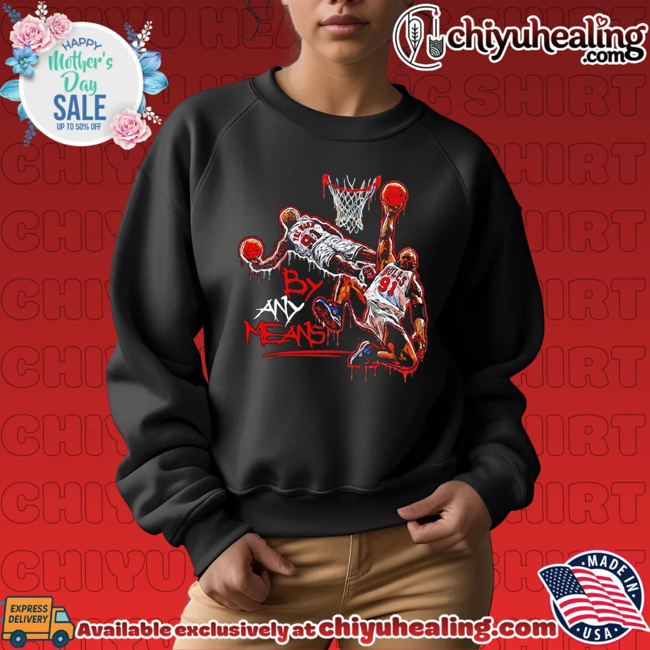 Dennis rodman Chicago Bulls by any means shirt & hoodie Dennis rodman Chicago Bulls by any means