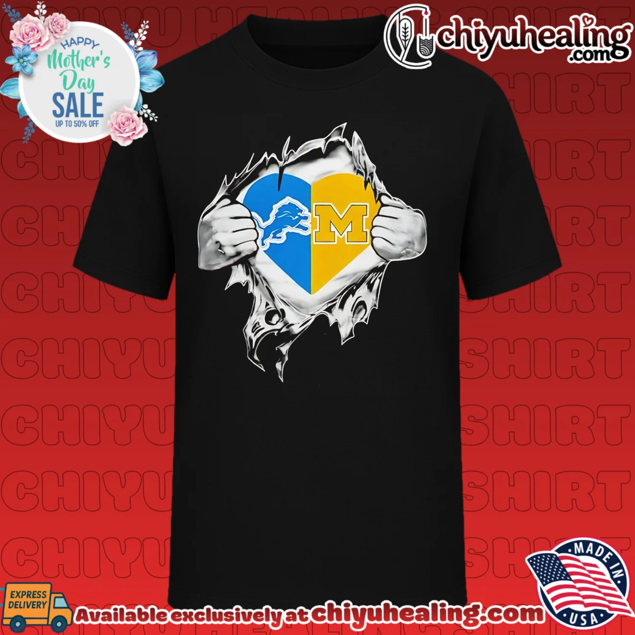 Detroit Lions and Michigan Wolverines It Is in My Heart shirt & hoodie