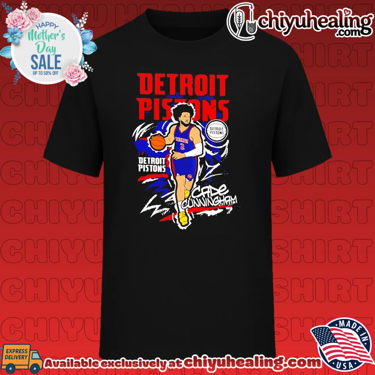 Detroit Pistons Cade Cunningham Chalked Up Player