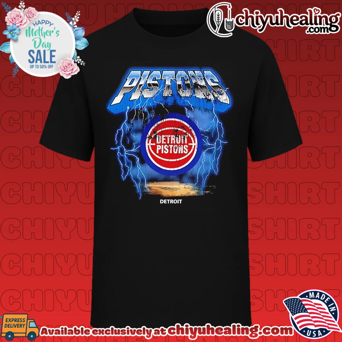 Detroit Pistons lighting effects vintage shirt & hoodie