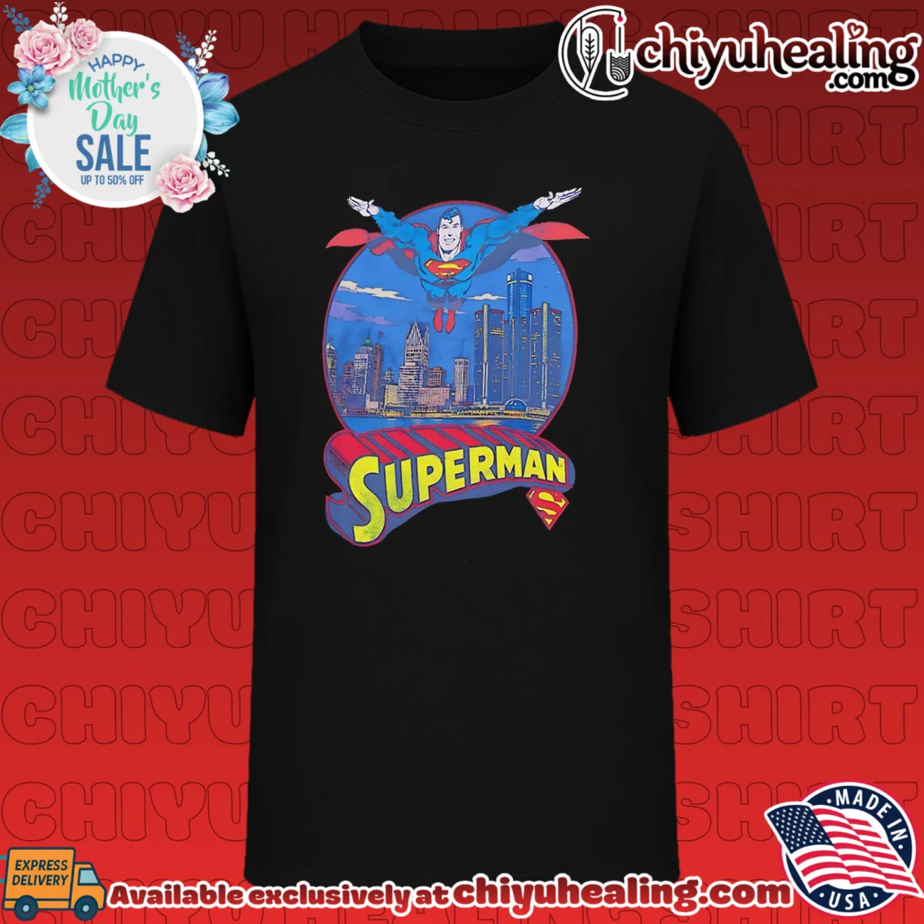 Detroit Superman Jay Towers Motor City Skyline