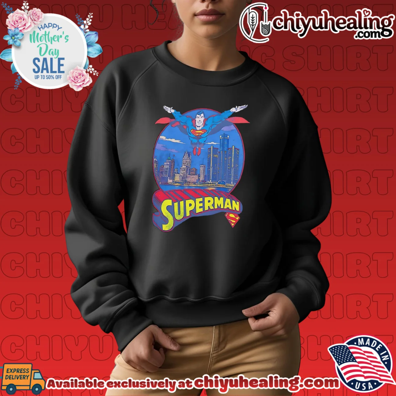 Detroit Superman Jay Towers Motor City Skyline retro shirt & hoodie | Iconic Look Detroit Superman Jay Towers Motor City Skyline