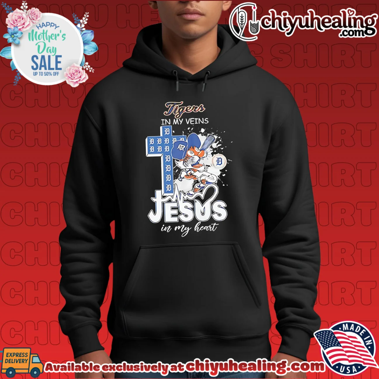 Detroit Tiger in my veins Jesus in my heart shirt & hoodie Detroit Tiger in my veins Jesus in my heart shirt & hoodie