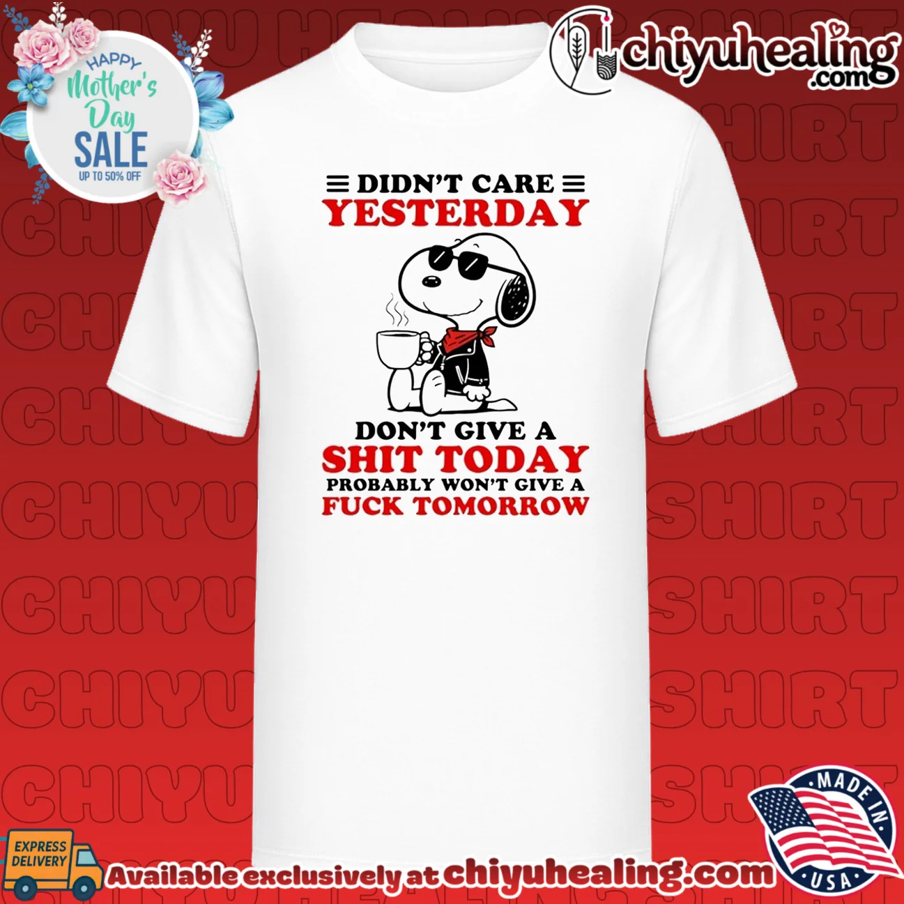 Didn't care yesterday don't give a shit today probably won't give a fck tomorrow Snoopy
