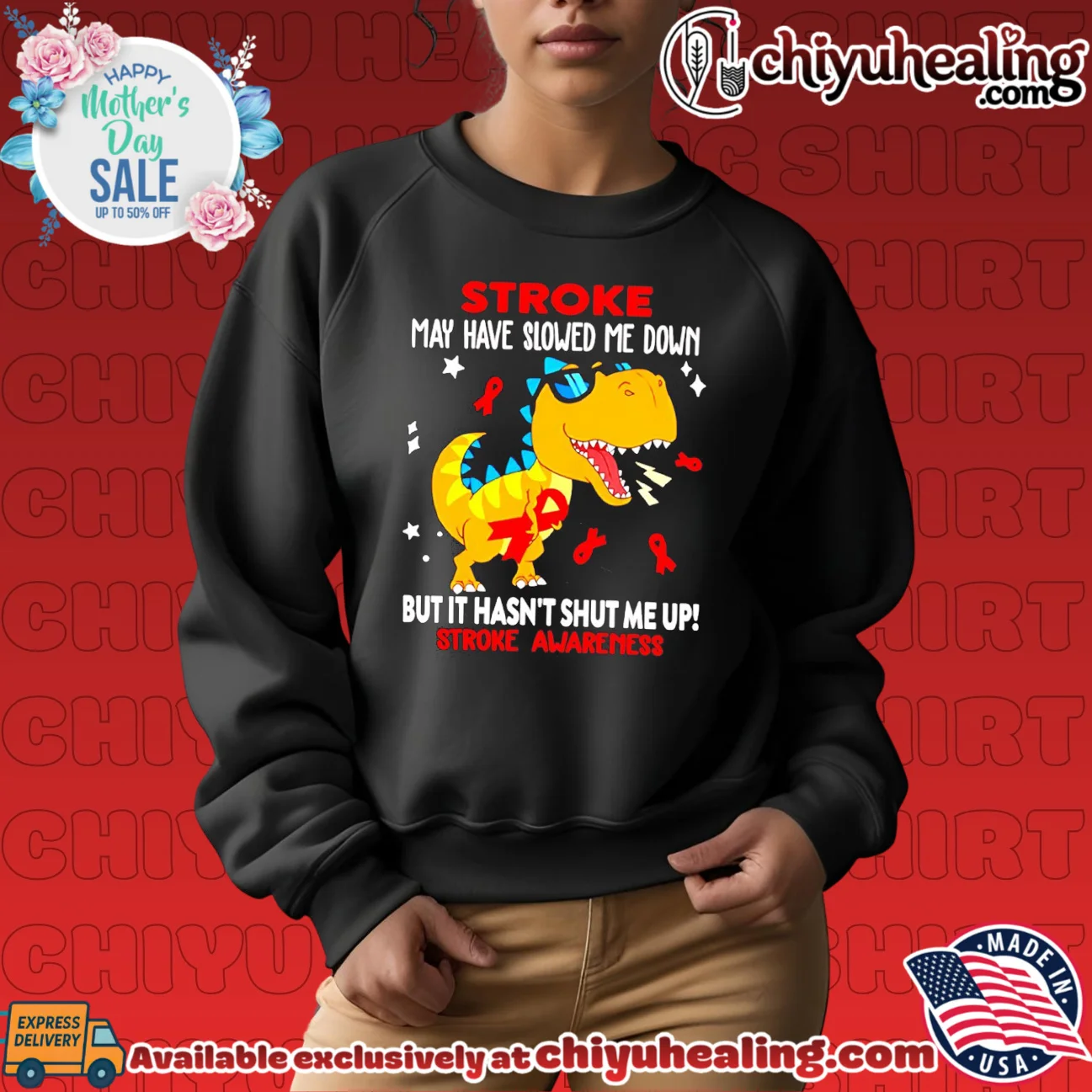 Dinosaurs stroke may have slowed me down but it hasn't shut me up stroke awareness shirt epic shirt & hoodie | Limited Stock Edition Dinosaurs stroke may have slowed me down but it hasn't shut me up stroke awareness shirt