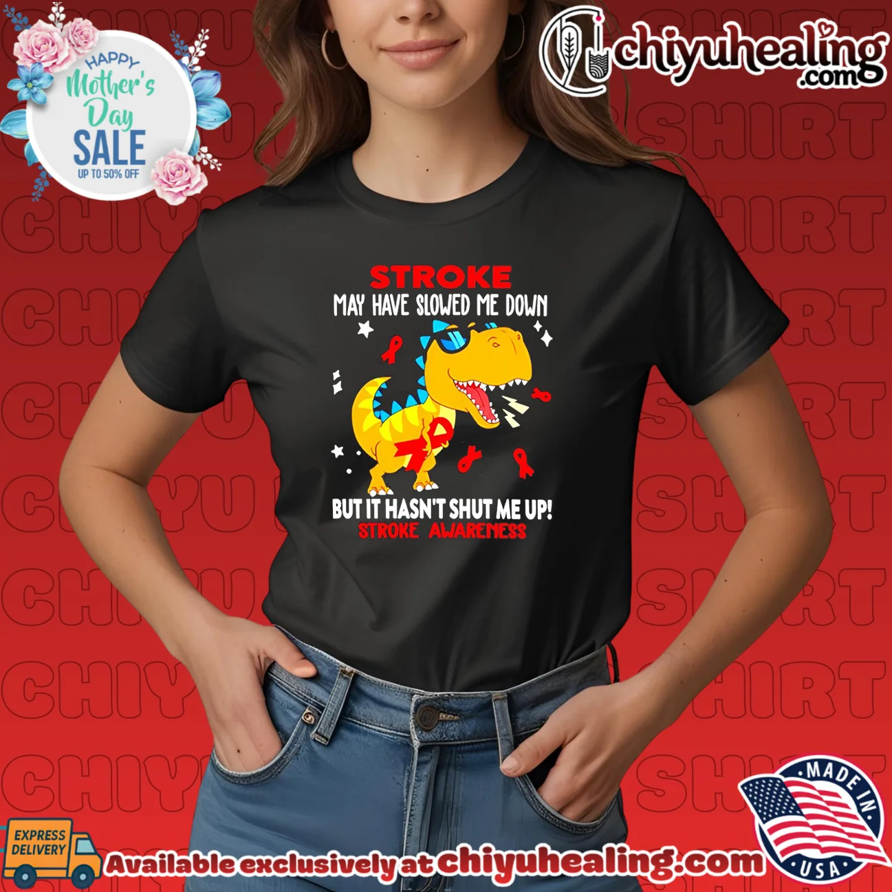 Dinosaurs stroke may have slowed me down but it hasn't shut me up stroke awareness shirt epic shirt & hoodie | Limited Stock Edition Dinosaurs stroke may have slowed me down but it hasn't shut me up stroke awareness shirt