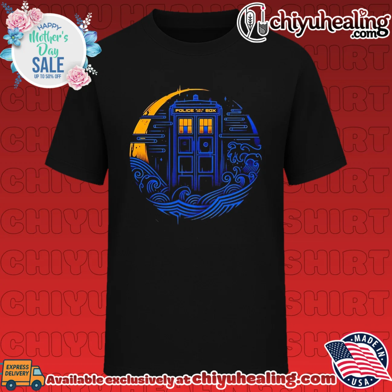 Doctor Who TARDIS Japanese Wave Art sci-fi