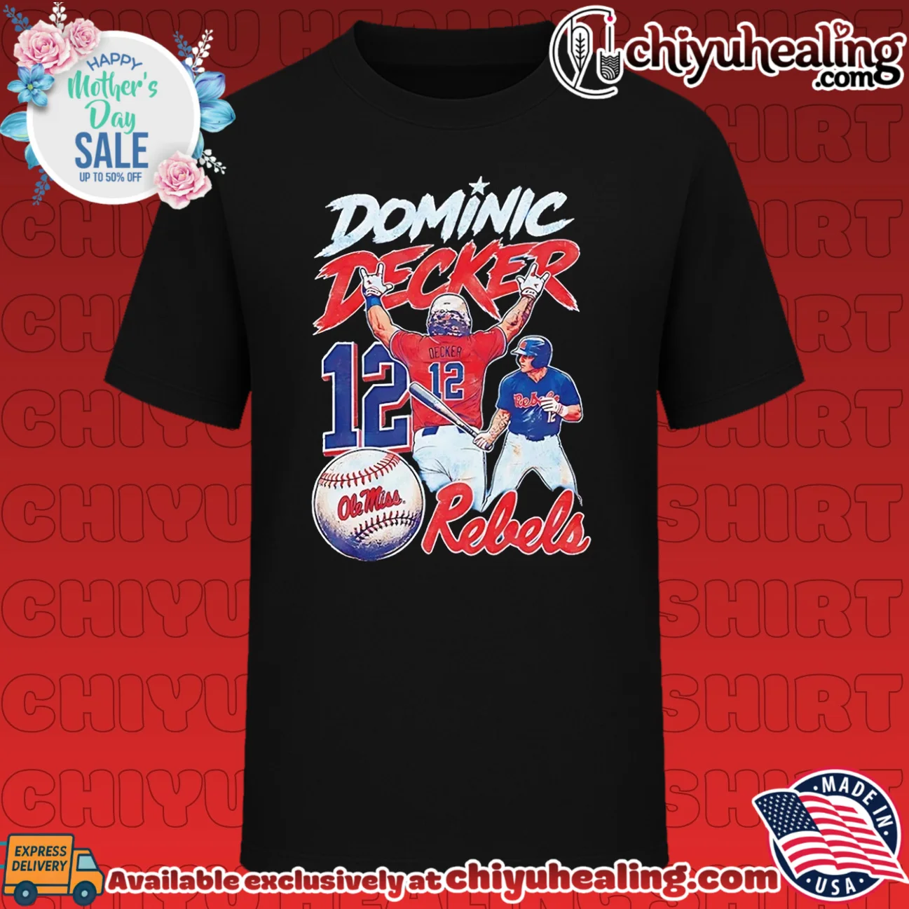 Dominic Decker Ole Miss Rebels Number 12 Baseball