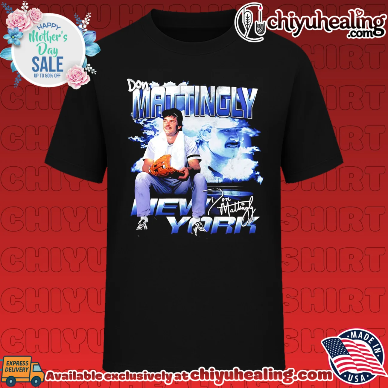 Don Mattingly New York Yankees Grunge signature
