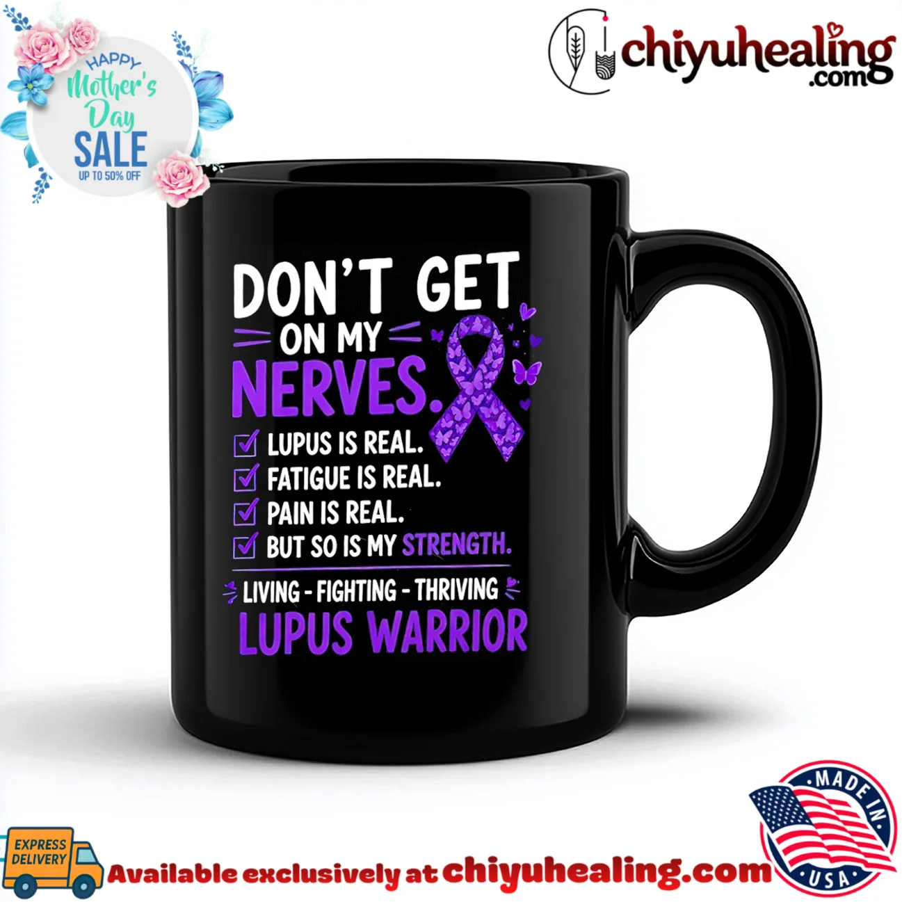 Don't get on my nerves lupus is real purple ribbon essential shirt & hoodie | Modern Street Style Don't get on my nerves lupus is real purple ribbon