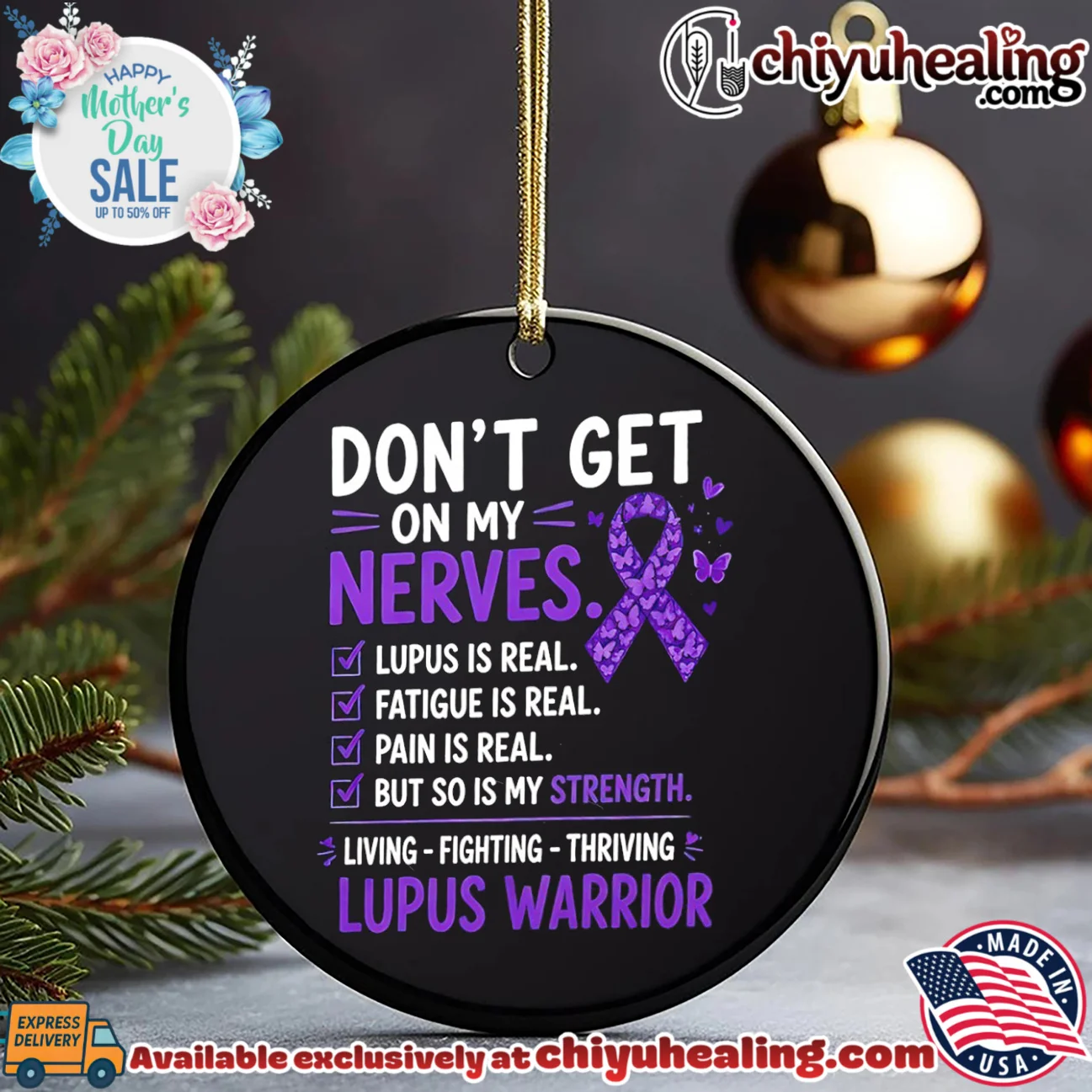 Don't get on my nerves lupus is real purple ribbon essential shirt & hoodie | Modern Street Style Don't get on my nerves lupus is real purple ribbon