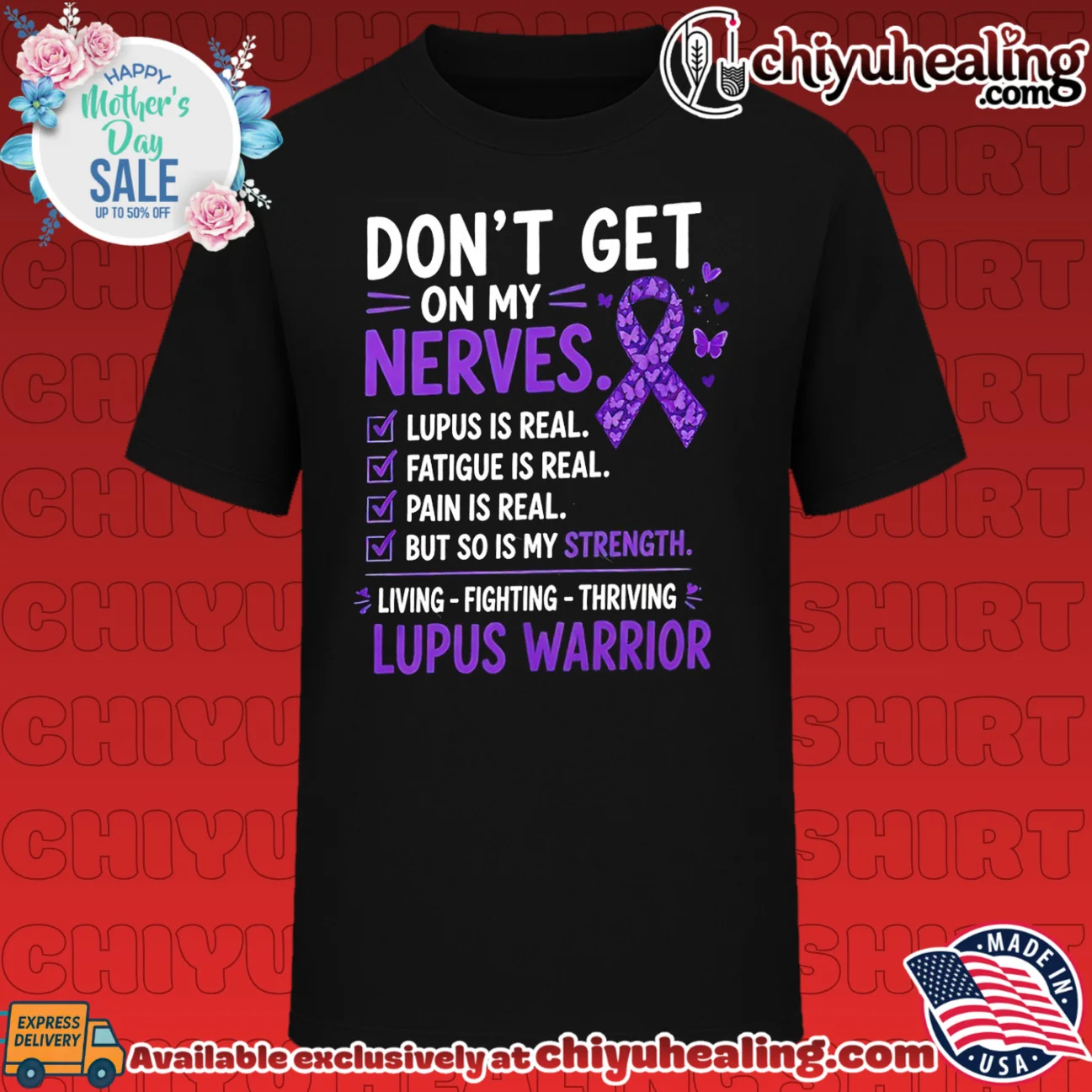 Don't get on my nerves lupus is real purple ribbon