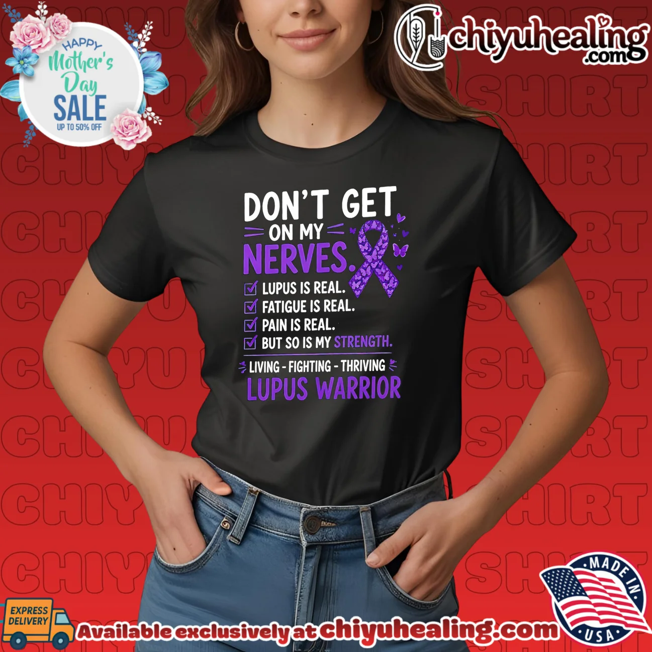 Don't get on my nerves lupus is real purple ribbon essential shirt & hoodie | Modern Street Style Don't get on my nerves lupus is real purple ribbon