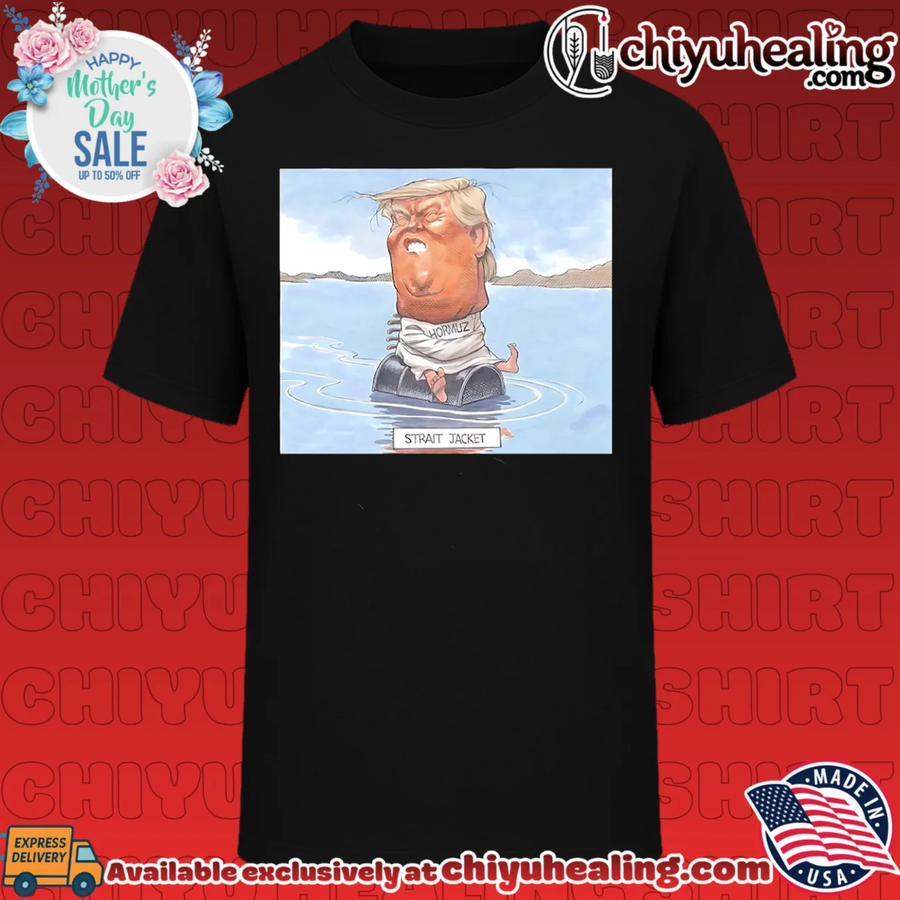 Donald Trump and the Strait of Hormuz caricature