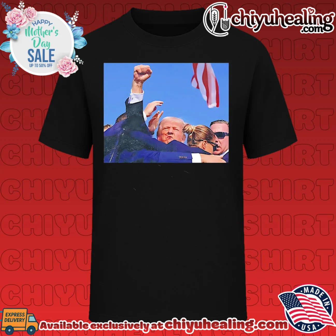 Donald Trump raising his fist after shooting shirt & hoodie
