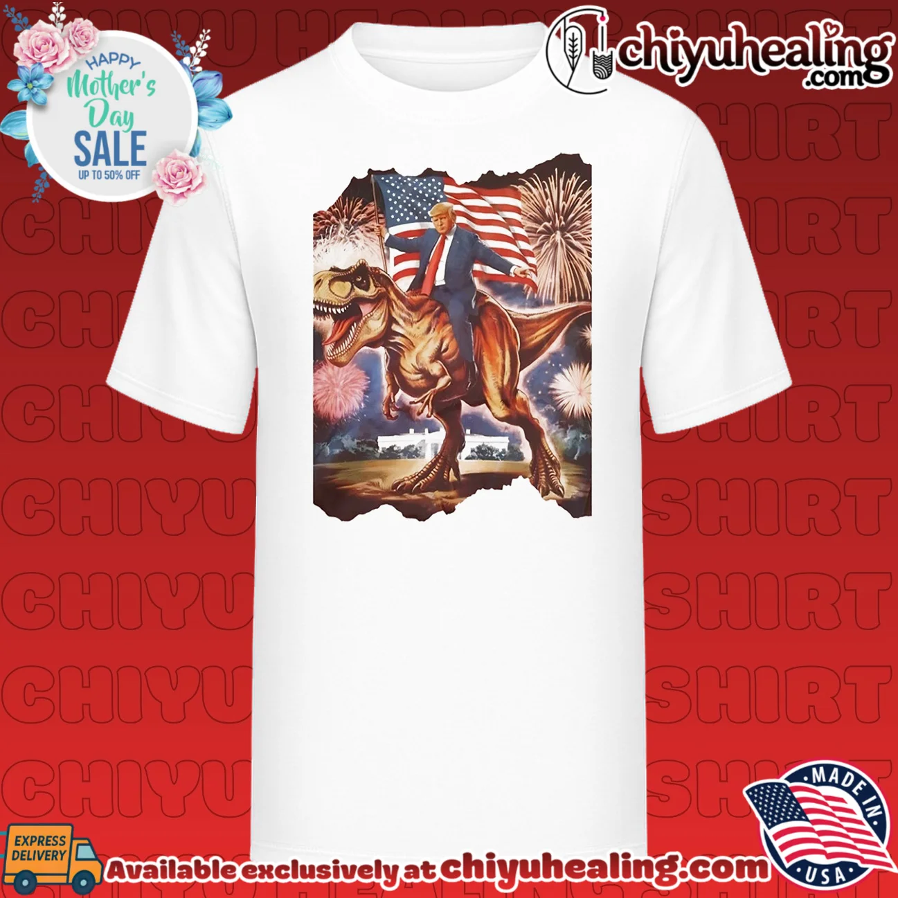 Donald Trump Riding T-Rex 2026 4th of July shirt & hoodie