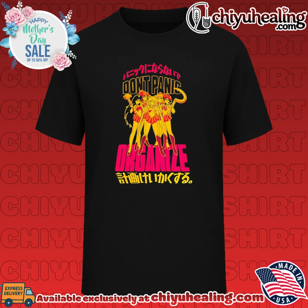 Dont panic organize Sailor Moon graphic shirt