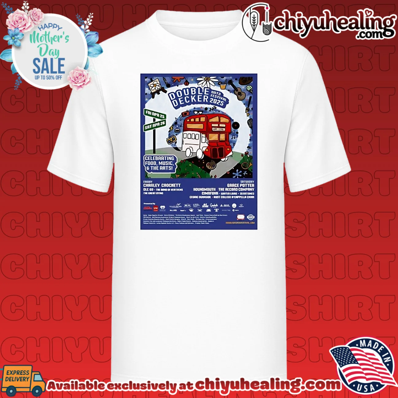 Double decker arts festival 2025 bus graphic shirt