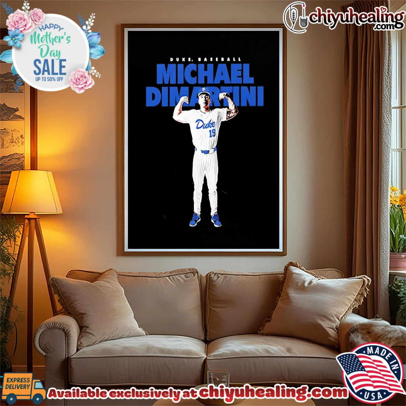 Duke Baseball Michael Dimartine portrait prime shirt & hoodie | Limited Stock Edition Duke Baseball Michael Dimartine portrait