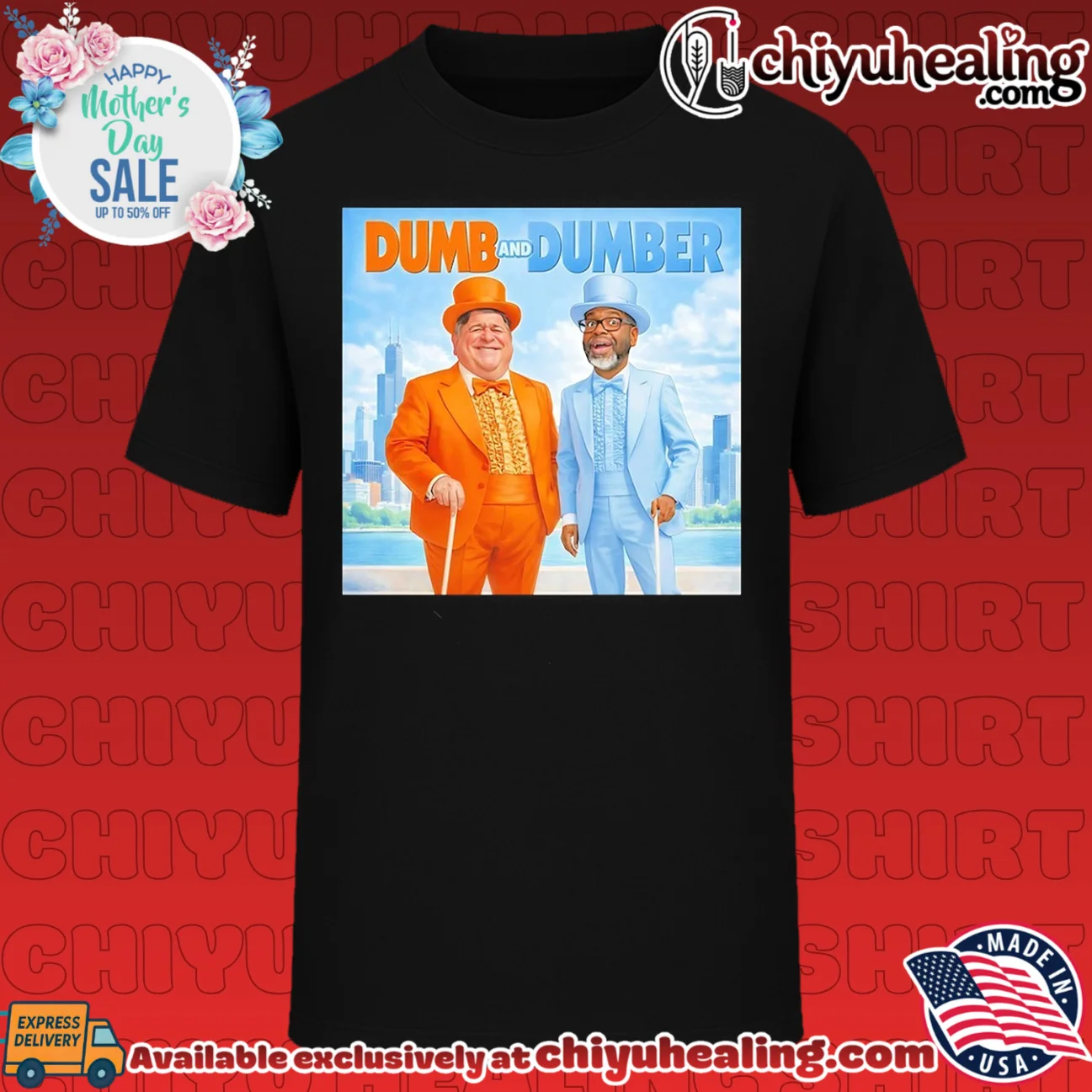 Dumb and dumber Chicago skyline background