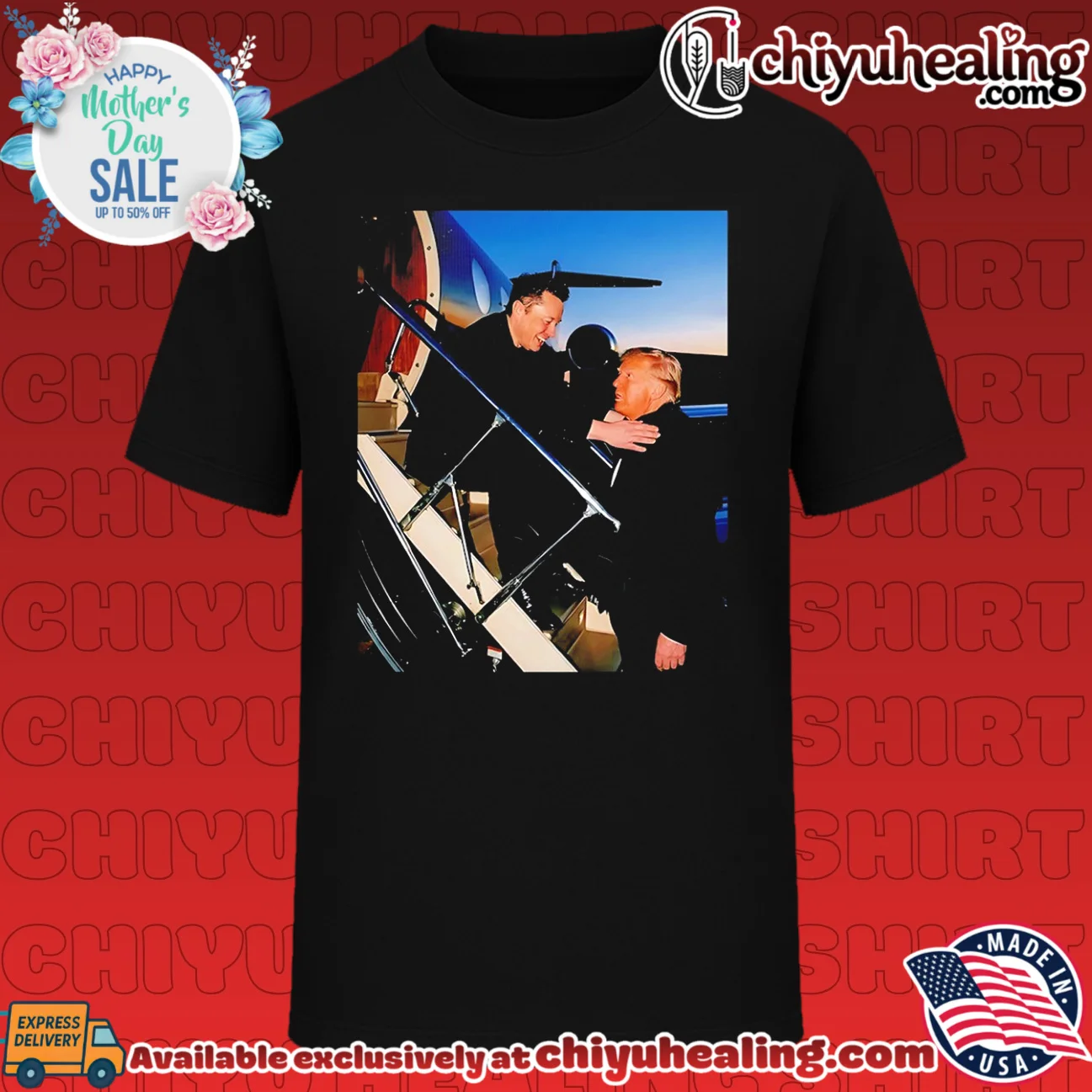Elon Musk and Donald Trump on an airplane shirt & hoodie