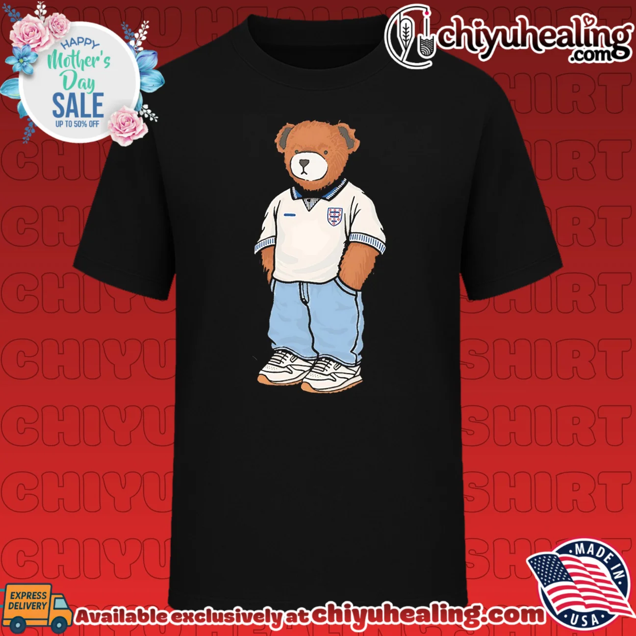 England '90 Pickles Teddy Bear Three Lions shirt & hoodie