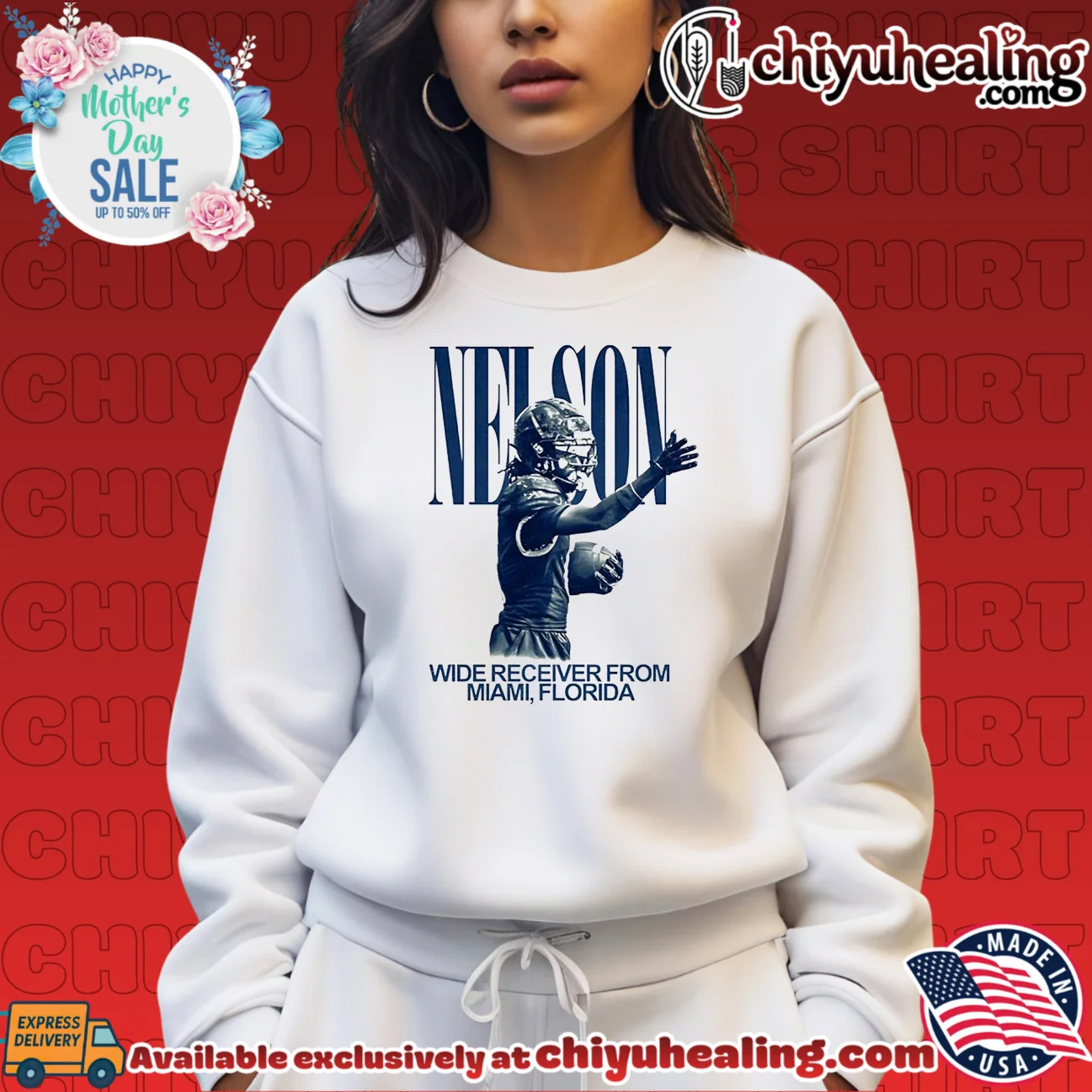 Eric Nelson Jr Wide Receiver from Miami Florida graphic shirt & hoodie Eric Nelson Jr Wide Receiver from Miami Florida graphic