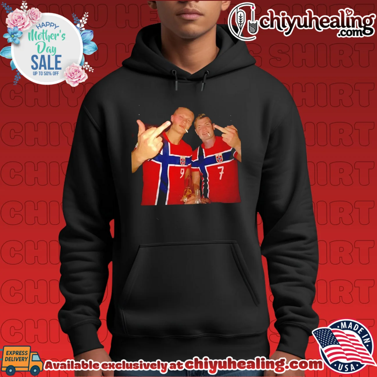 Erling Haaland and Alexander Sorloth Norway National Football middle finger shirt & hoodie Erling Haaland and Alexander Sorloth Norway National Football middle finger shirt & hoodie