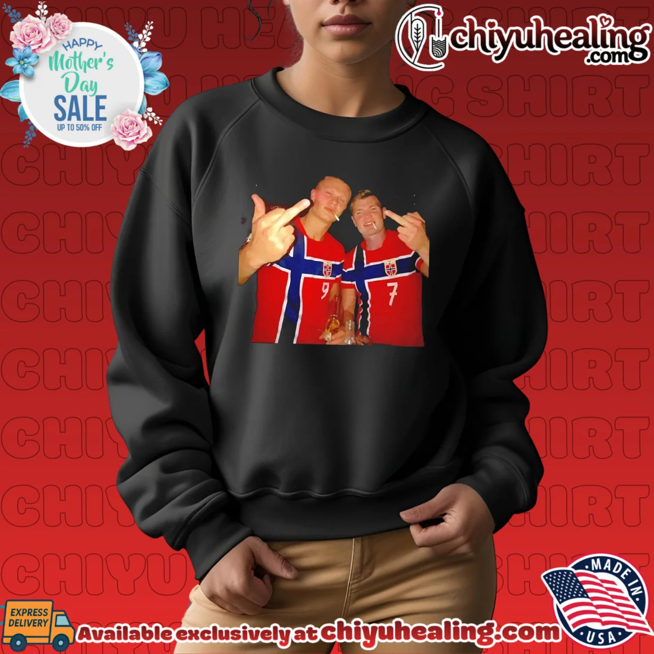 Erling Haaland and Alexander Sorloth Norway National Football middle finger shirt & hoodie Erling Haaland and Alexander Sorloth Norway National Football middle finger