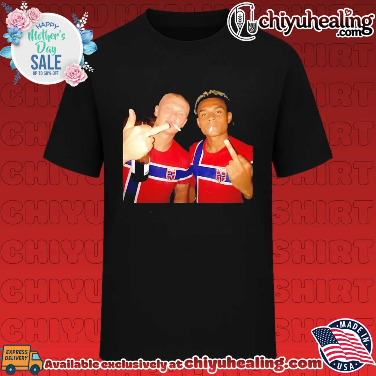 Erling Haaland and Norway National Football Team Players middle finger
